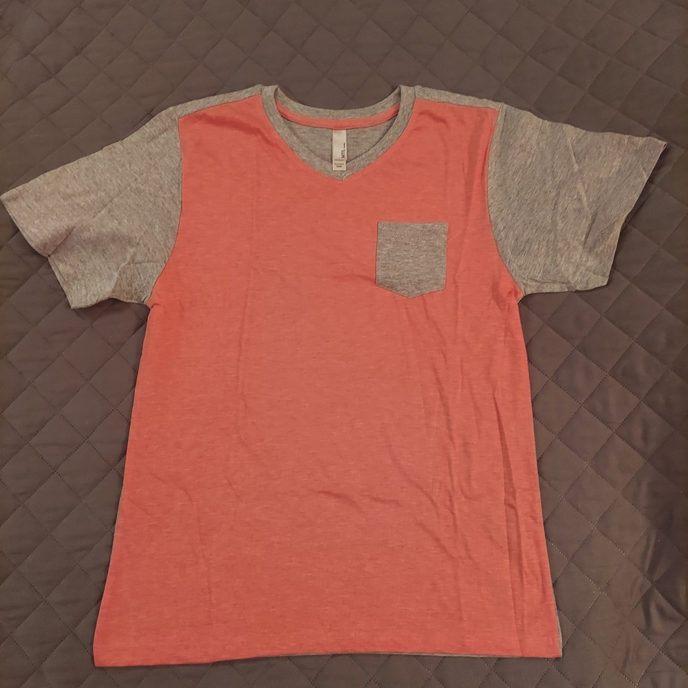 MT Coral and Heather Gray Short Sleeve Tee